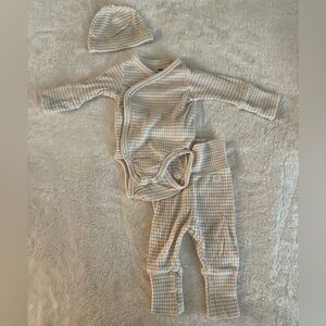 H&M Room to Grow Onesie Set - White/Beige Stripes